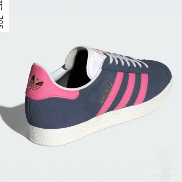 Adidas Gazelle "Ink Lucid Pink" Navy Blue with Pink Suede Sneakers size 6.5 NEW - Picture 8 of 16